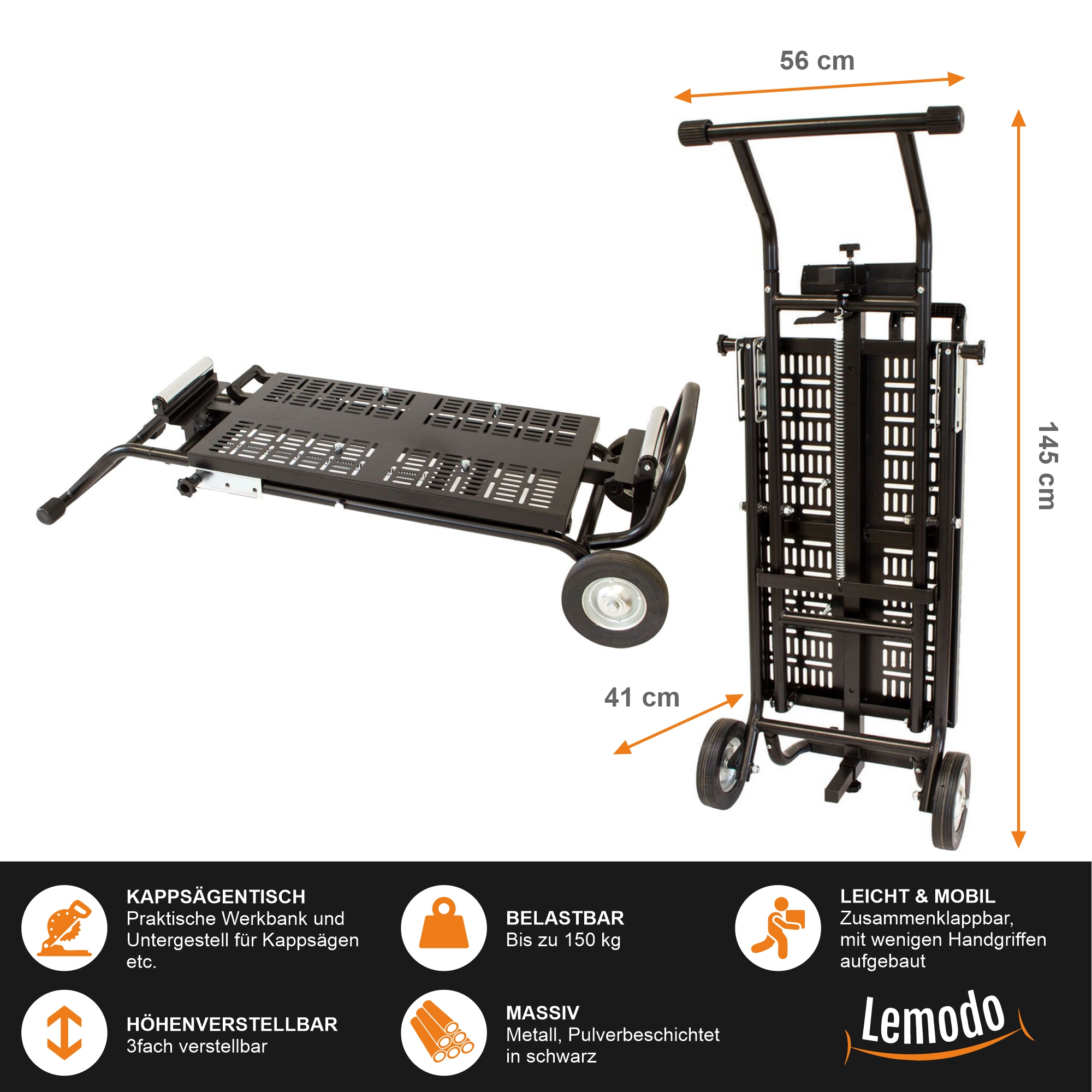 Klappbare Werkbank, Untergestell für Kappsägen, mobiler Arbeitstisch YT015 Klappbare Werkbank, Untergestell für Kappsägen, mobiler Arbeitstisch YT015