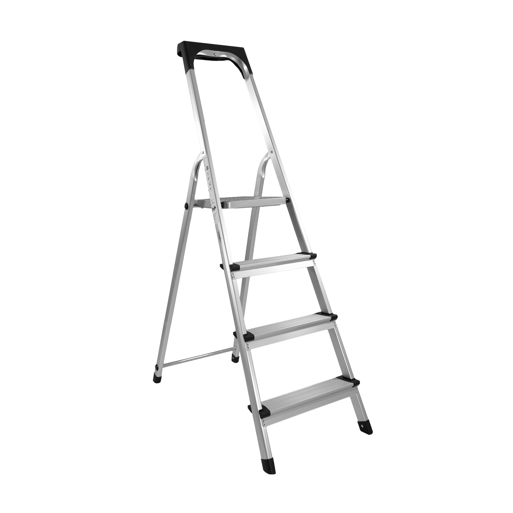 Trittleiter mit 4 Stufen, Treppenleiter aus Aluminium, Stehleiter bis 150kg belastbar NA182 Trittleiter mit 4 Stufen, Treppenleiter aus Aluminium, Stehleiter bis 150kg belastbar NA182