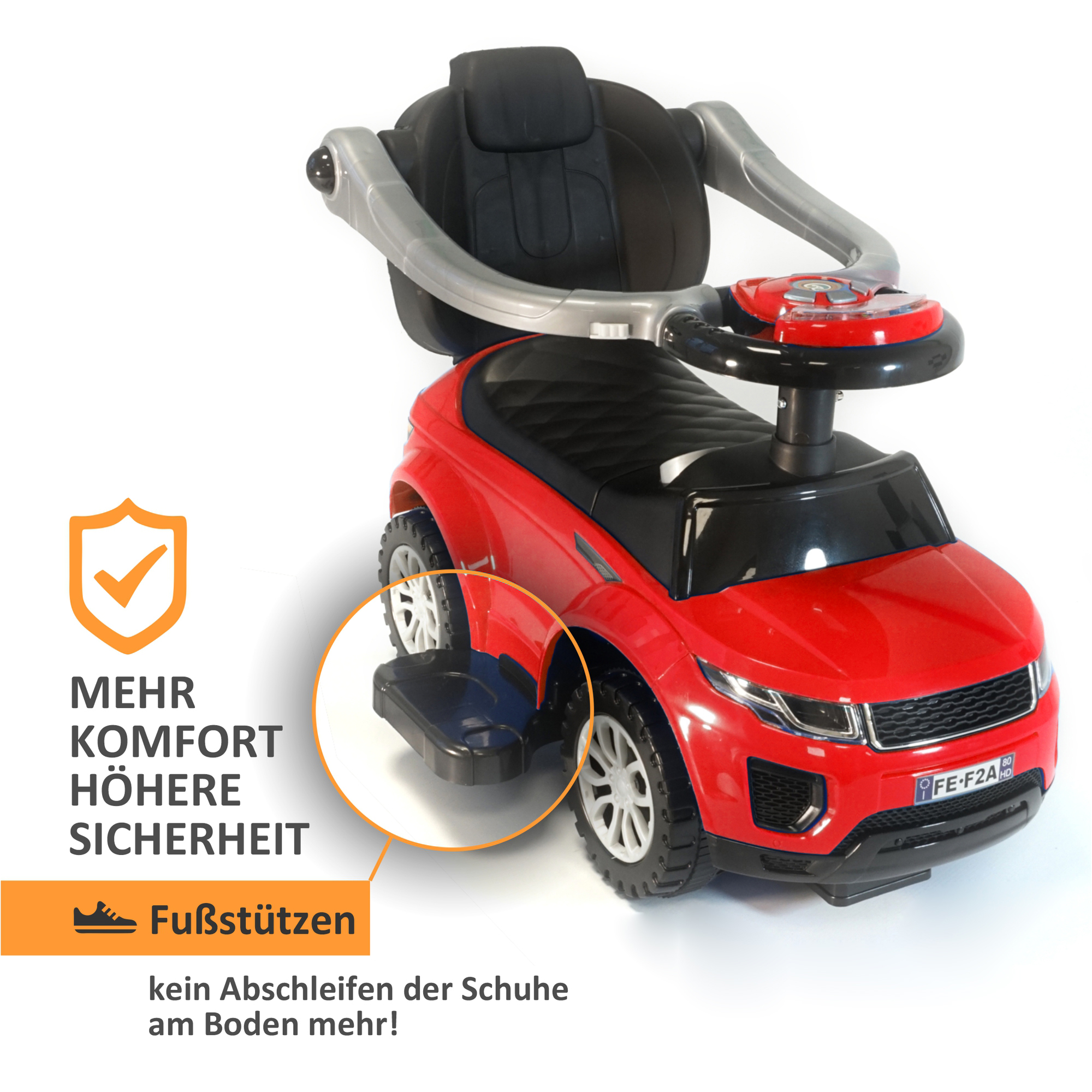 Rutschauto in rot mit Schiebestange, Rutschfahrzeug ab 1 Jahr, Rutscherfahrzeug mit Sicherheitsbügel BS016 Rutschauto in rot mit Schiebestange, Rutschfahrzeug ab 1 Jahr, Rutscherfahrzeug mit Sicherheitsbügel BS016