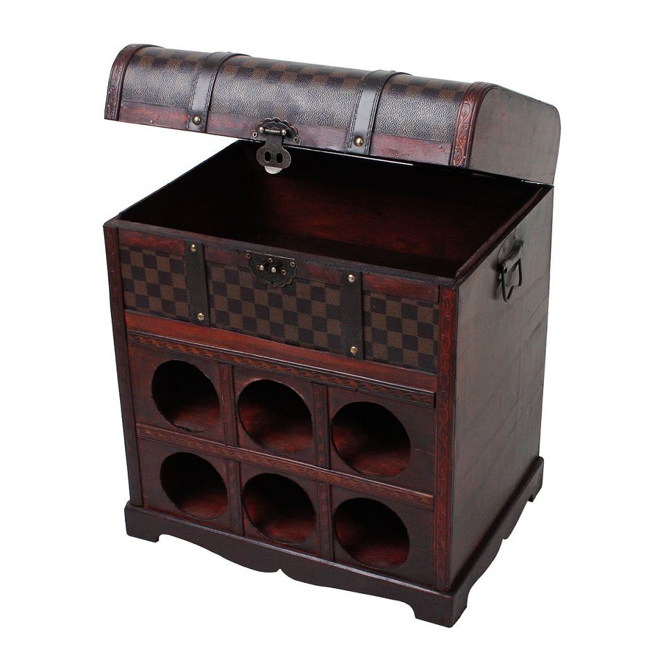 Weinregal für 6 Flaschen im Kolonialstil, Holz, Regal für Flaschen HI-304006 Weinregal für 6 Flaschen im Kolonialstil, Holz, Regal für Flaschen HI-304006