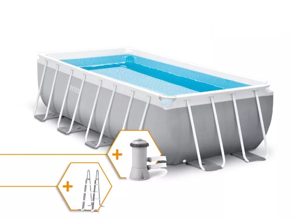 Intex Frame Pool Set Prism Quadra 400 x 200 x 100 cm IN-126788GN Intex Frame Pool Set Prism Quadra 400 x 200 x 100 cm IN-126788GN