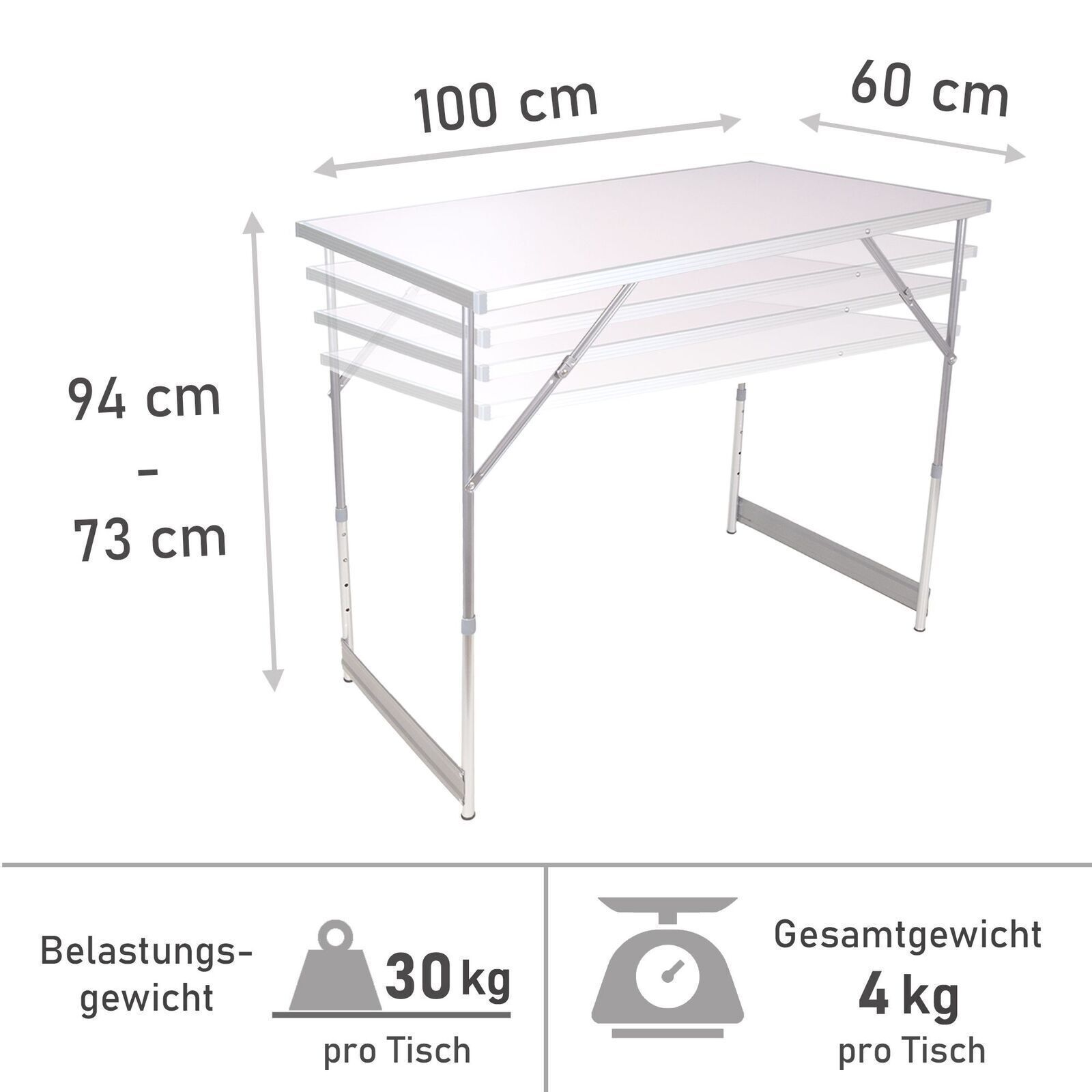 Tapeziertisch klappbar, Arbeitstisch 3-teilig, Mehrzwecktisch höhenverstellbar Tapeziertisch_3erSet_M Tapeziertisch klappbar, Arbeitstisch 3-teilig, Mehrzwecktisch höhenverstellbar Tapeziertisch_3erSet_M