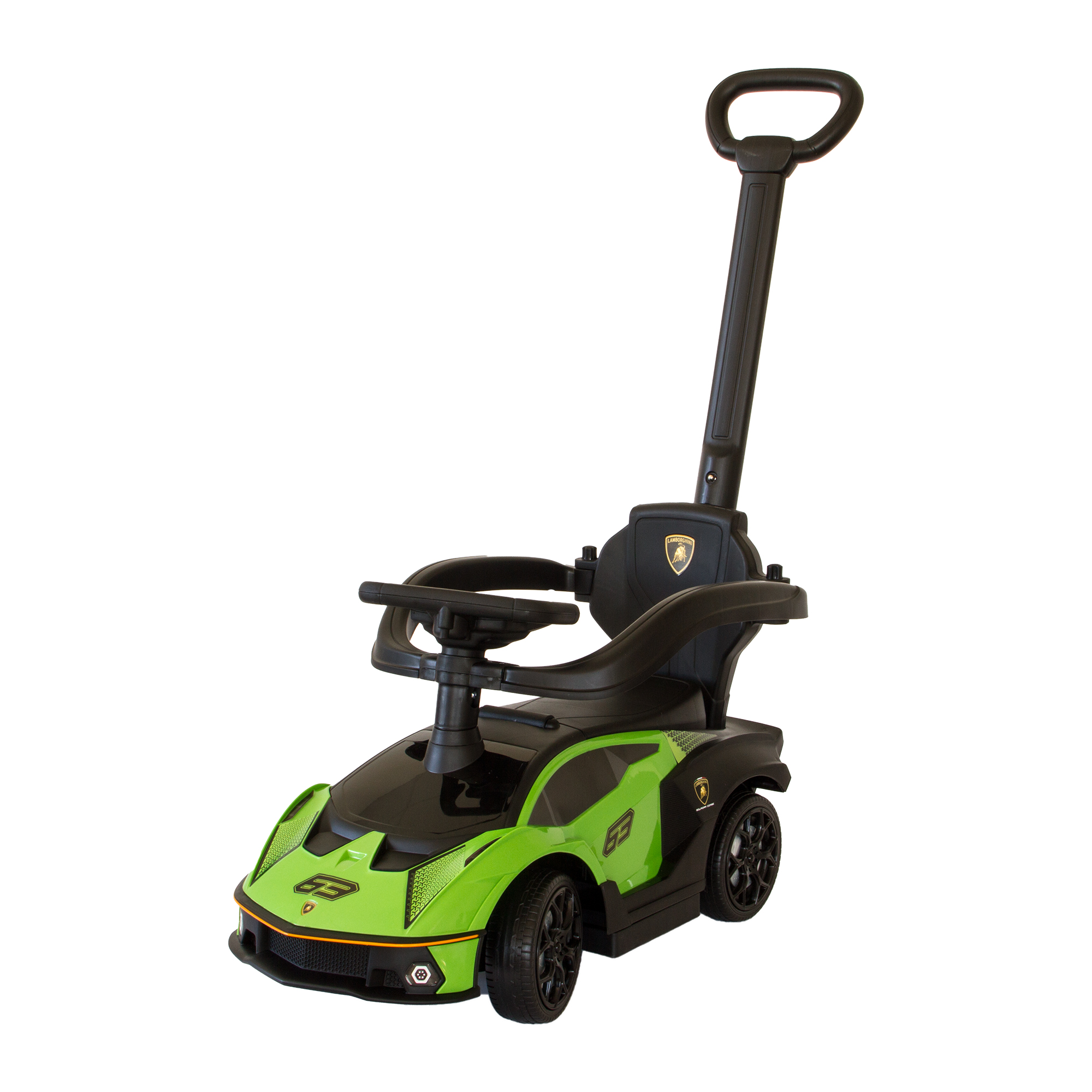 Rutschauto in grün, Kinderfahrzeug mit Sicherheitsbügel, Rutscher Auto mit Schiebestange ab 1 Jahr PT008_G