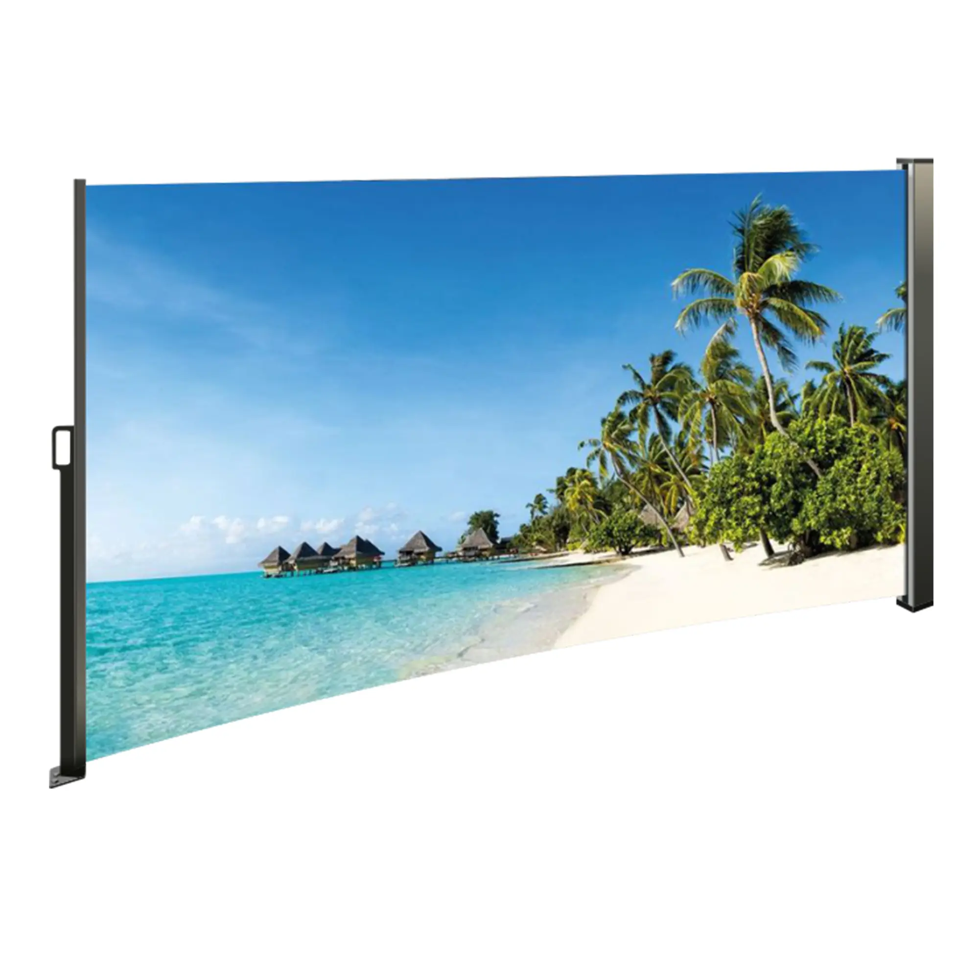 Seitenmarkise ausziehbar links, 180 cm hoch, Seitenrollo mit Fotodruck Südsee NA099-R Seitenmarkise ausziehbar links, 180 cm hoch, Seitenrollo mit Fotodruck Südsee NA099-R