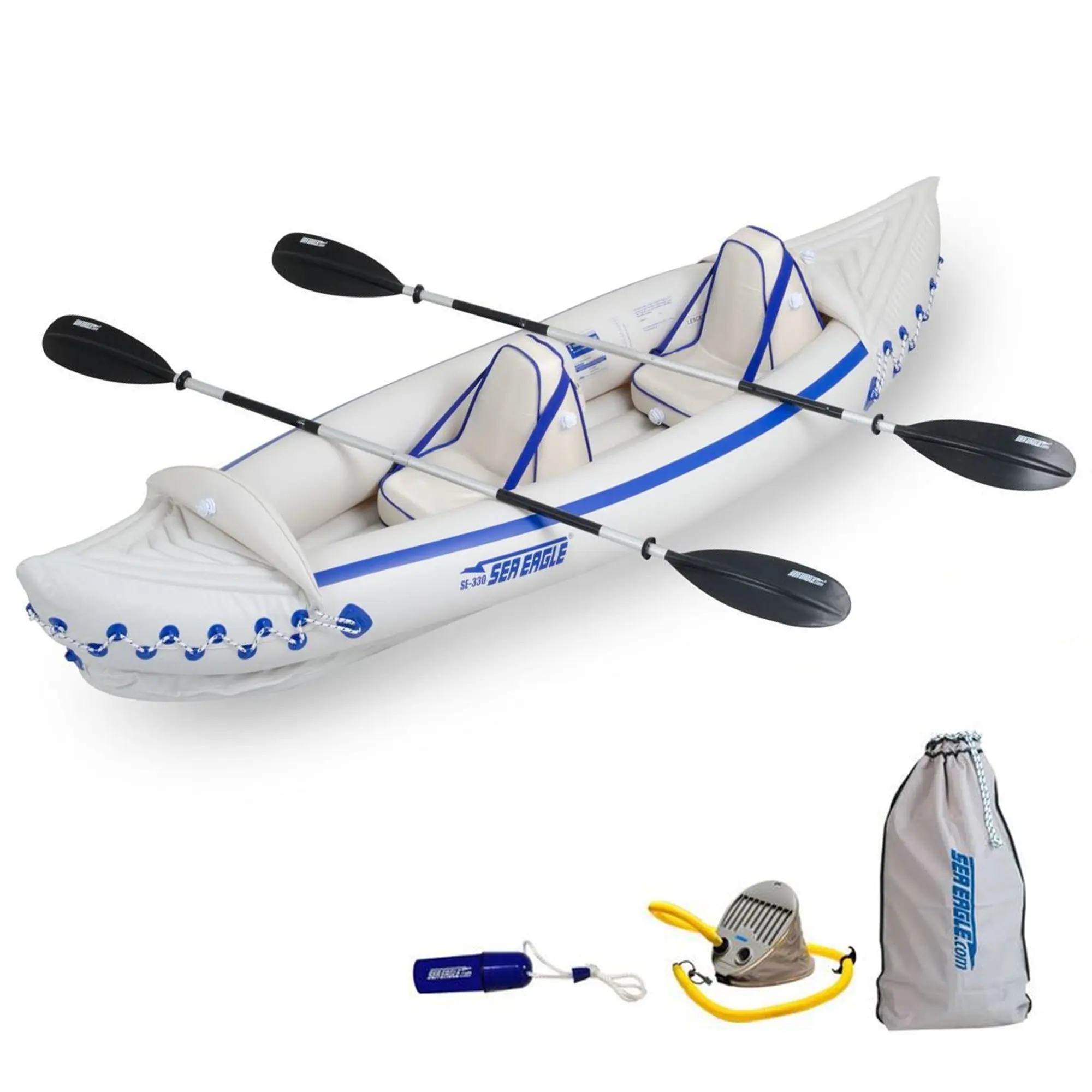Aufblasbares Kajak für 2 Personen, Angelkajak Sea Eagle, Kajak Set für Einsteiger SE370K-P Aufblasbares Kajak für 2 Personen, Angelkajak Sea Eagle, Kajak Set für Einsteiger SE370K-P