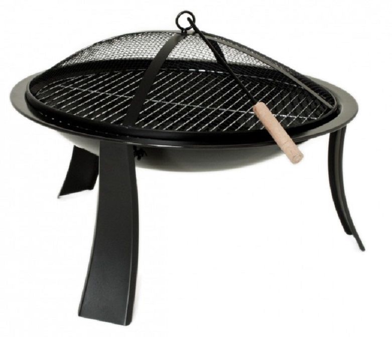 Feuerschale mit Deckel gegen Funkenflug, Stahl, schwarz HI-504457 Feuerschale mit Deckel gegen Funkenflug, Stahl, schwarz HI-504457