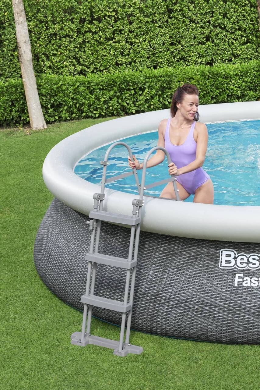 Fast Set™ Aufstellpool-Set mit Filterpumpe Ø 457 x 107 cm, Rattan-Optik (Schiefergrau), rund 57372_22