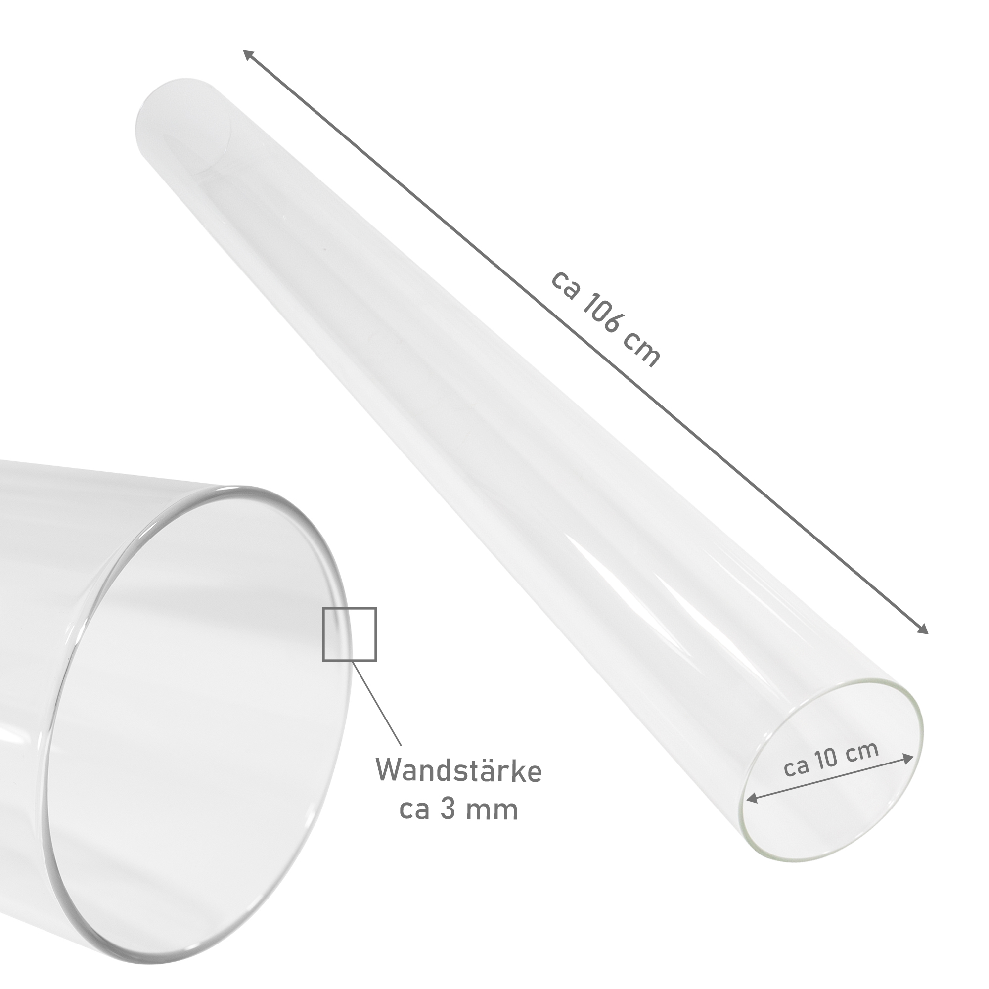 Quartz Glasröhre 1060mm lang, für Pelletheizer NA212 Quartz Glasröhre 1060mm lang, für Pelletheizer NA212