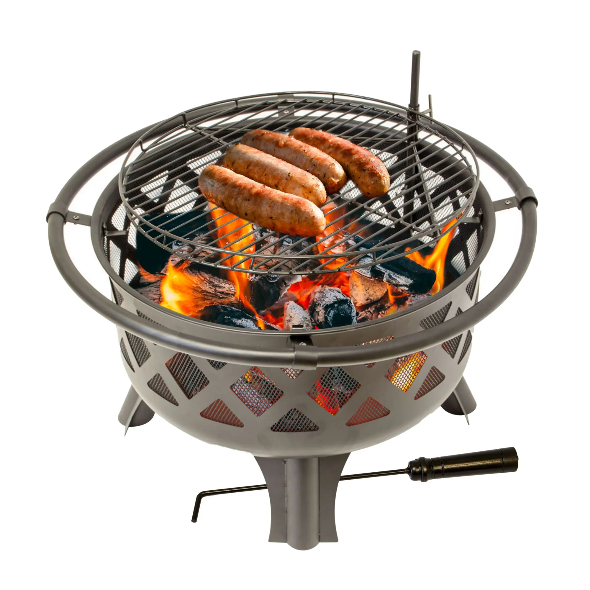 Feuerschale mit Grillrost, Feuerkorb für den Garten, Firebowl Ø 75x60 cm, Fire Pit NA087 Feuerschale mit Grillrost, Feuerkorb für den Garten, Firebowl Ø 75x60 cm, Fire Pit NA087
