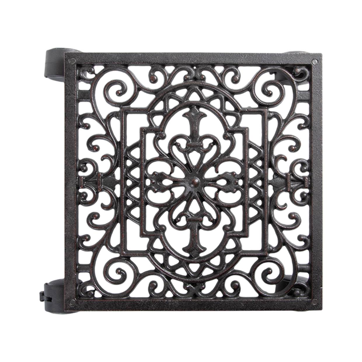 Pflanzenroller eckig, Gusseisen schwarz, Blumenroller Pflanzenständer ES-TG22 Pflanzenroller eckig, Gusseisen schwarz, Blumenroller Pflanzenständer ES-TG22