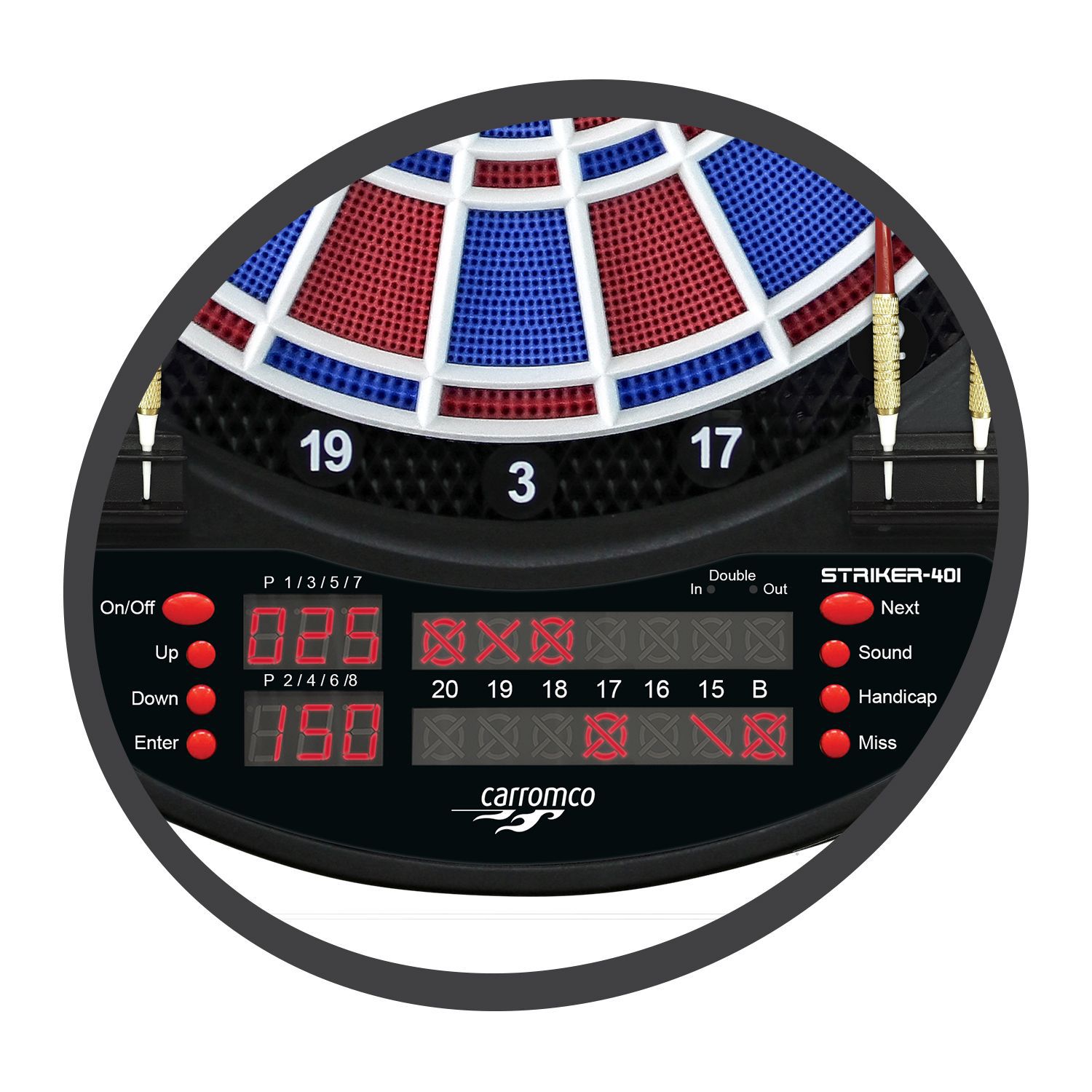 Elektronisches Dartboard STRIKER-401, mit 2-Loch Abstand CC-92446