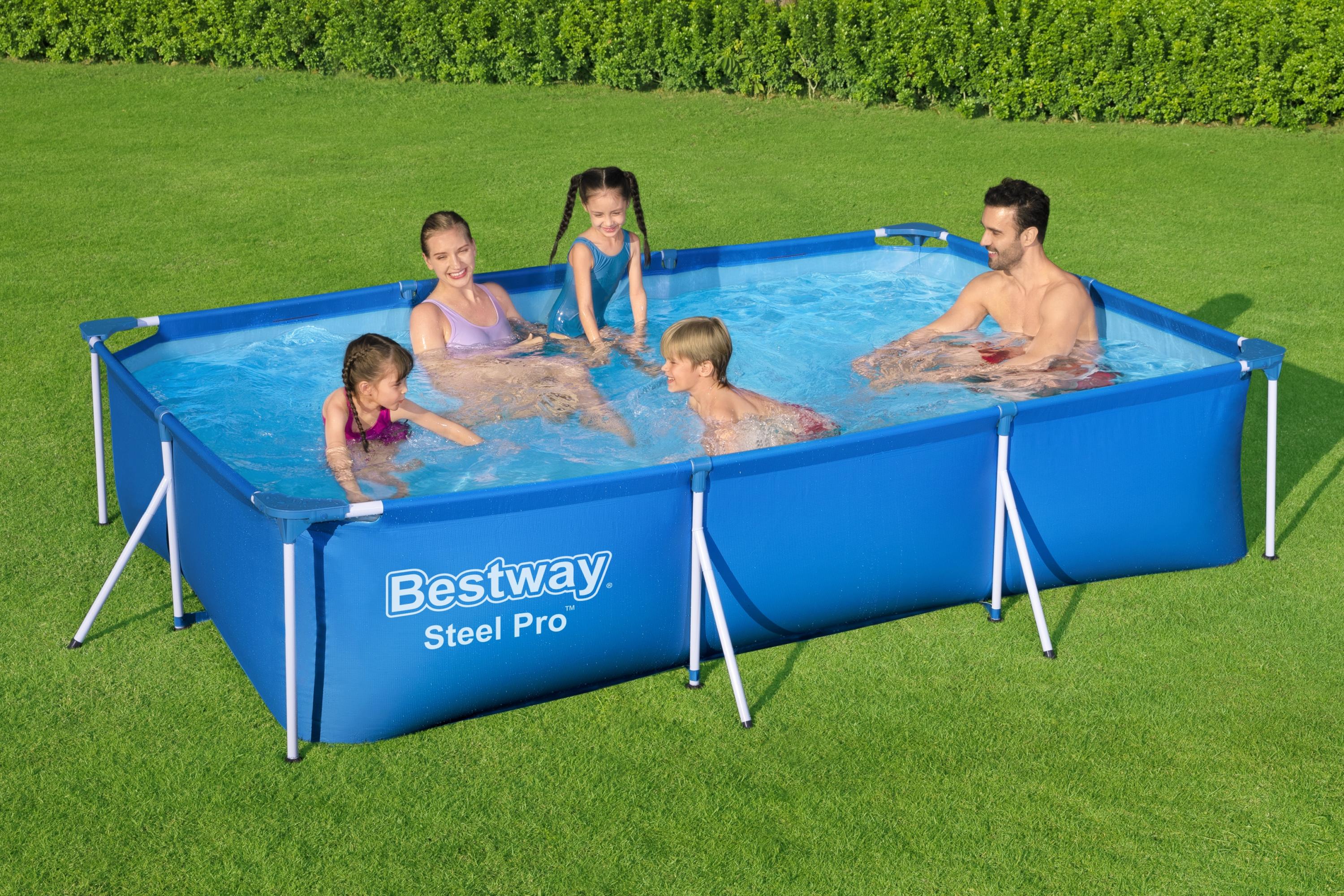 Bestway Steel Pro, eckig, blau, ohne Zubehör 300 x 201 x 66 cm 56404_22 Bestway Steel Pro, eckig, blau, ohne Zubehör 300 x 201 x 66 cm 56404_22