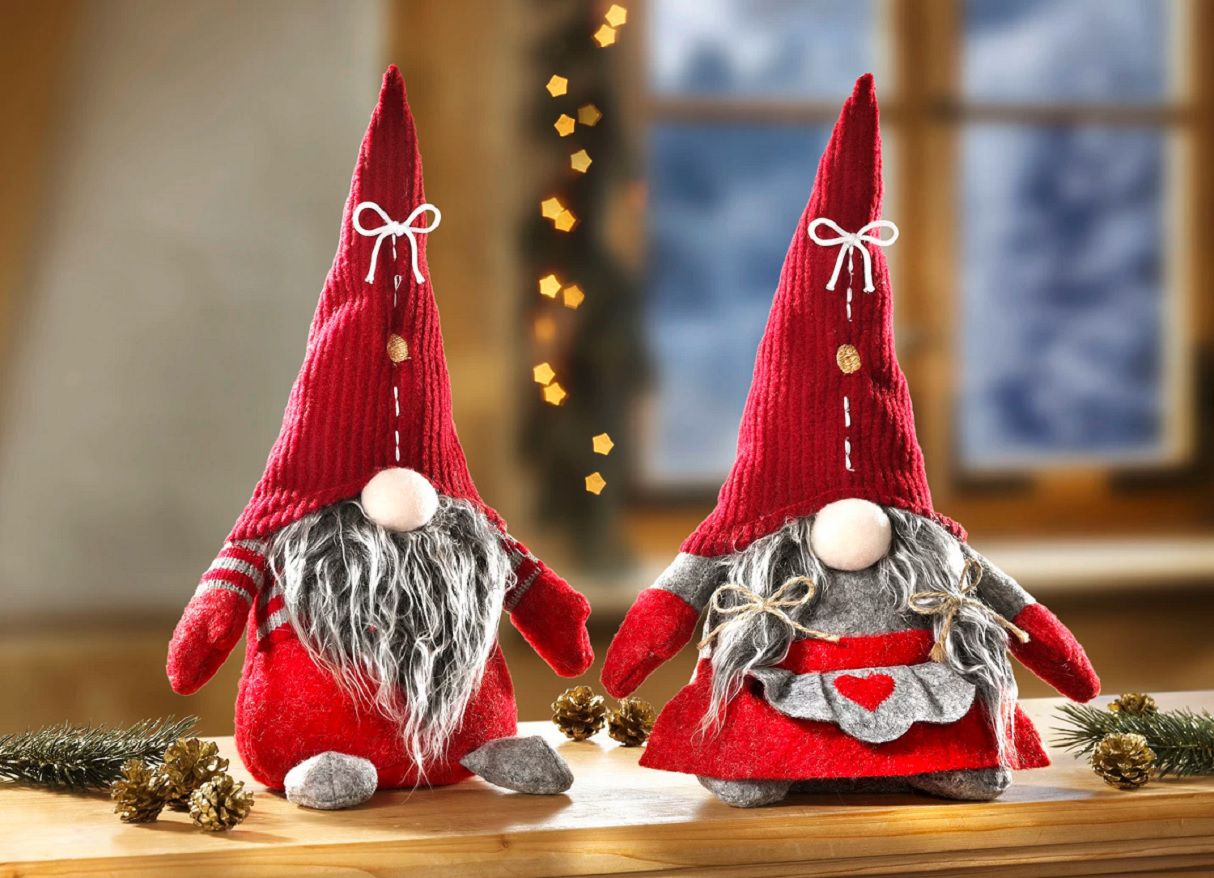 Deko-Wichtel, 2er Set, 33cm hoch, Dekofigur Zwerg, Weihnachten ET-BXB5621 Deko-Wichtel, 2er Set, 33cm hoch, Dekofigur Zwerg, Weihnachten ET-BXB5621