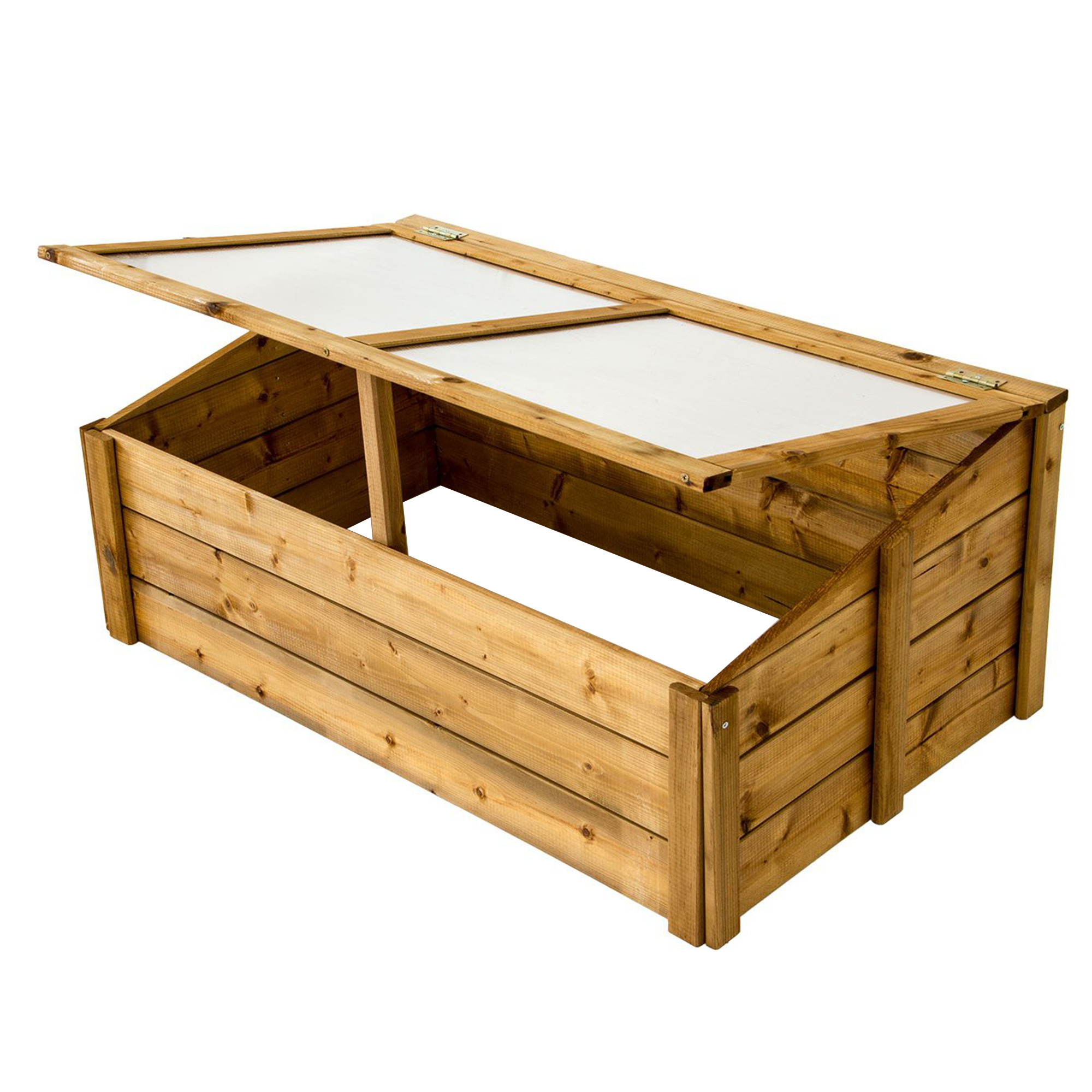 Frühbeet 100x60 cm, braun, Frühbeetaufsatz für Hochbeete, Frühbeetkasten NA113_B