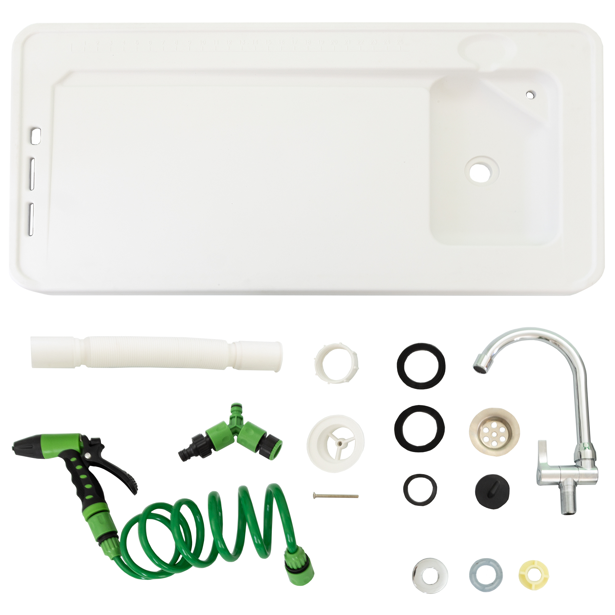 Klappbarer Filetiertisch, Camping Spüle mit Sprühdüse und Wasserhahn BL118 Klappbarer Filetiertisch, Camping Spüle mit Sprühdüse und Wasserhahn BL118