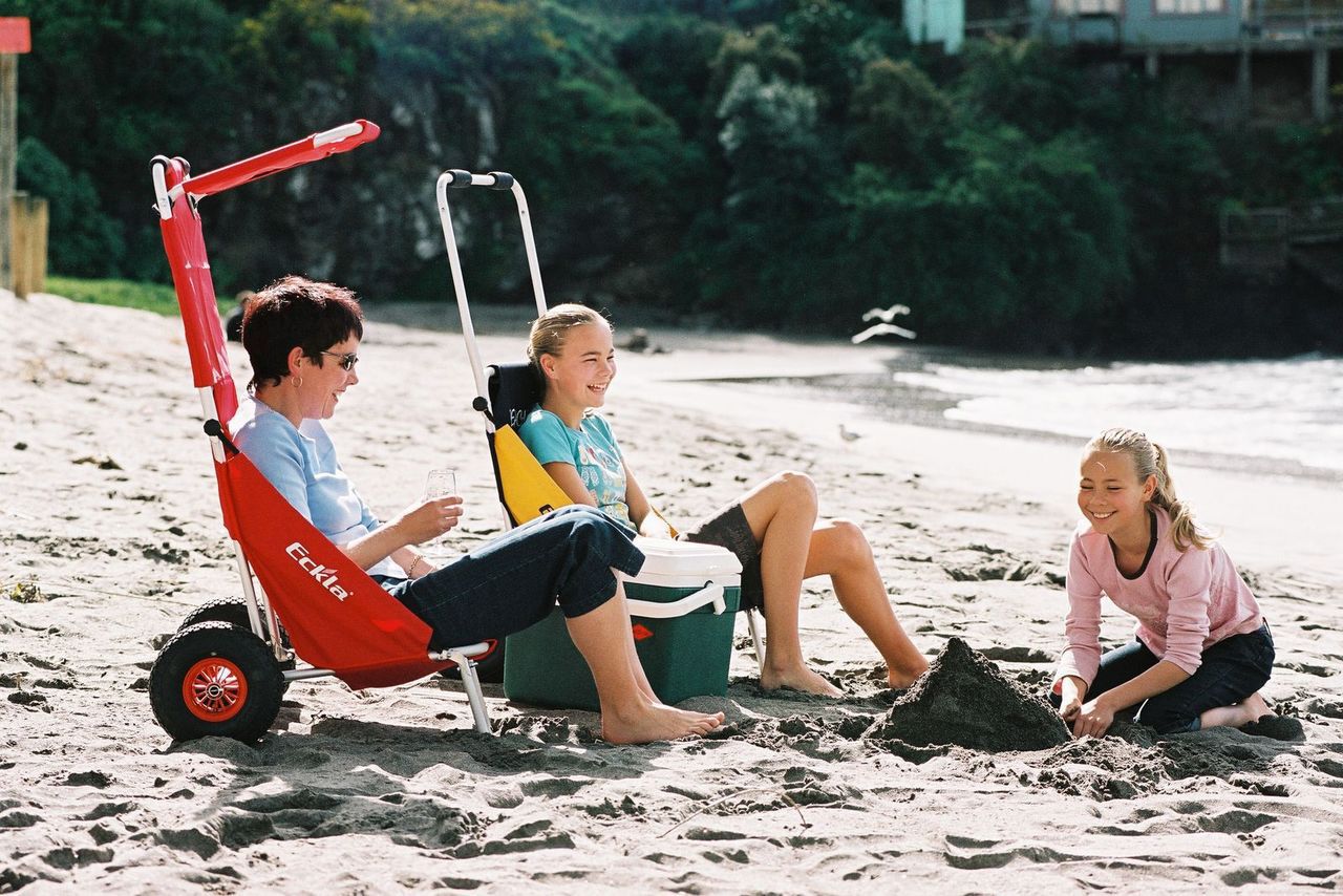 Eckla Beach Rolly in Blau Luftbereift, mit Sonnendach 77712 Eckla Beach Rolly in Blau Luftbereift, mit Sonnendach 77712