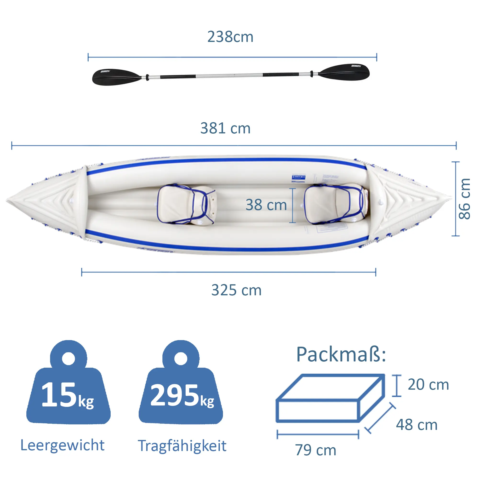 Aufblasbares Kajak für 2 Personen, Angelkajak Sea Eagle, Kajak Set für Einsteiger SE370K-P Aufblasbares Kajak für 2 Personen, Angelkajak Sea Eagle, Kajak Set für Einsteiger SE370K-P