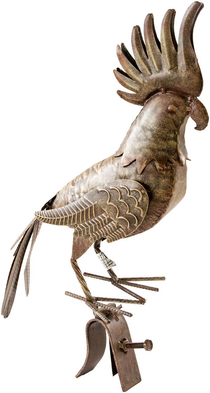 Dachrinnen- und Zaunfigur Kakadu, Metall, Rost-Optik HI-507092 Dachrinnen- und Zaunfigur Kakadu, Metall, Rost-Optik HI-507092