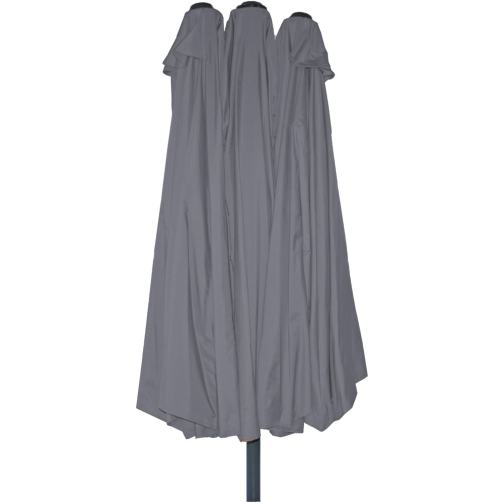 Doppel-Sonnenschirm mit Kurbel, anthrazit, Gartenschirm, Marktschirm HI-507235 Doppel-Sonnenschirm mit Kurbel, anthrazit, Gartenschirm, Marktschirm HI-507235