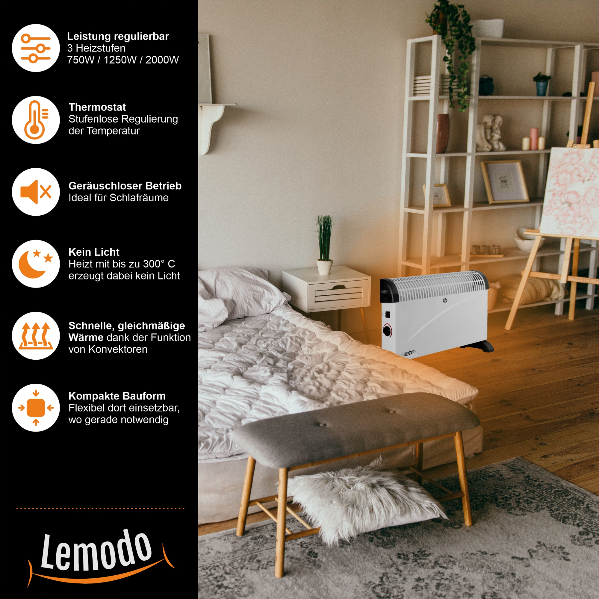 Elektroheizung mit 3 Leistungsstufen, mobiler und effizienter Elektroheizkörper NA131 Elektroheizung mit 3 Leistungsstufen, mobiler und effizienter Elektroheizkörper NA131