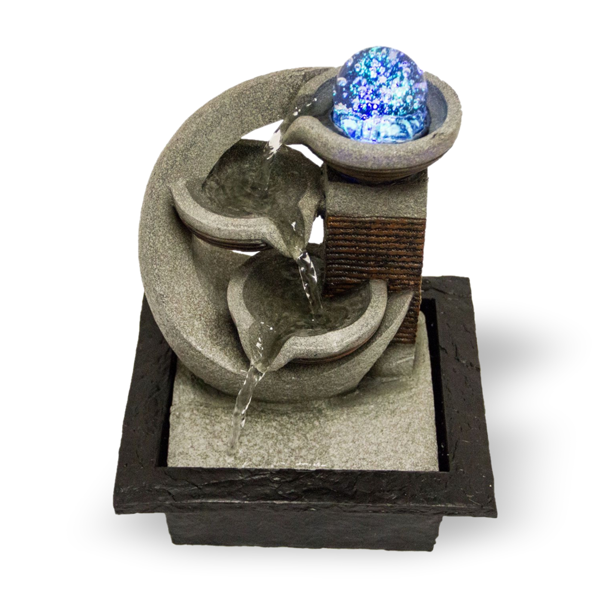 Zimmerbrunnen Kaskaden mit LED-Beleuchtung, 2 Becken, Dekobrunnen für die Wohnung, moderner Zierbrunnen NA094 Zimmerbrunnen Kaskaden mit LED-Beleuchtung, 2 Becken, Dekobrunnen für die Wohnung, moderner Zierbrunnen NA094