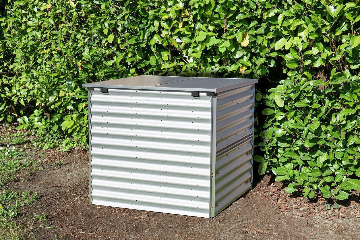 Aluminium-Komposter TAMI, mit Deckel und Klappe EPH-40003415 Aluminium-Komposter TAMI, mit Deckel und Klappe EPH-40003415