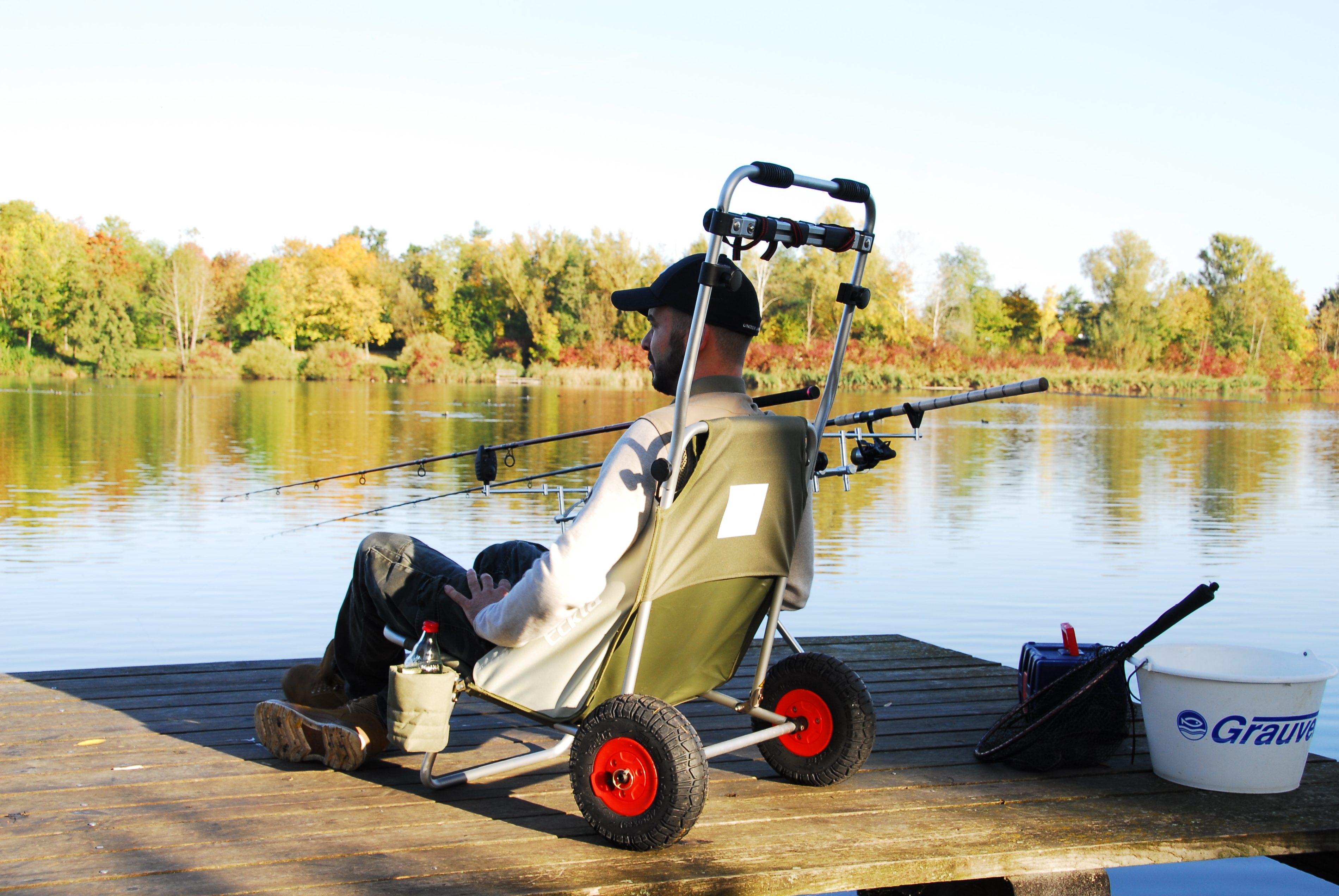 Eckla Beach Rolly in Blau/Gelb mit pannensicherer Bereifung, mit Sonnendach 55530