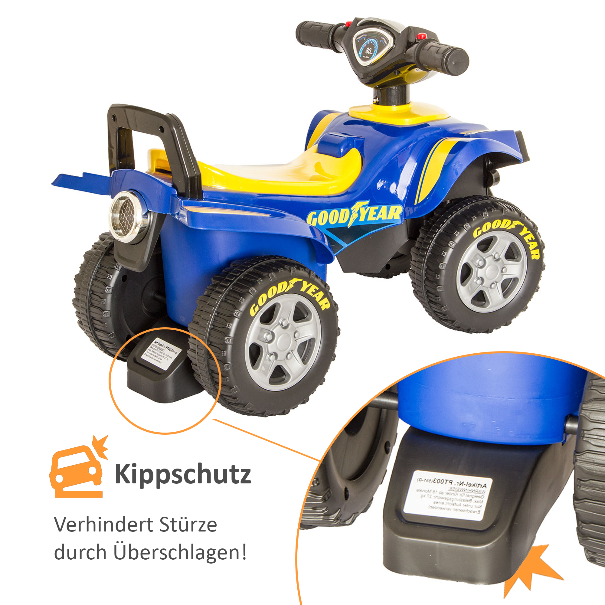GOOD YEAR Rutscherauto in blau, Kinder-Quad, Rutschauto PT003_B GOOD YEAR Rutscherauto in blau, Kinder-Quad, Rutschauto PT003_B