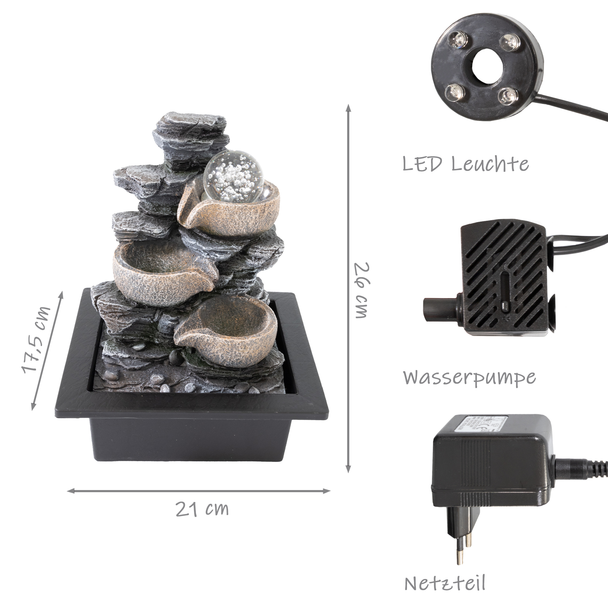 Zimmerbrunnen mit LED-Beleuchtung, Dekobrunnen “Felswand” für die Wohnung NA190 Zimmerbrunnen mit LED-Beleuchtung, Dekobrunnen “Felswand” für die Wohnung NA190