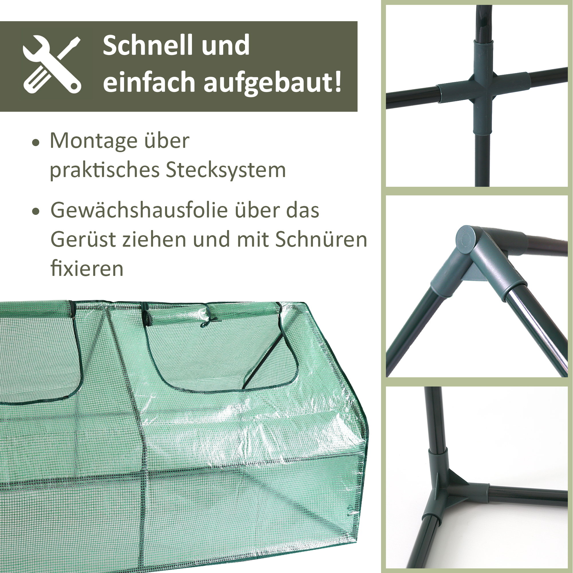Foliengewächshaus mit 2 Zugriffsfenstern, Tomatenhaus 180 x 90 cm, 90 cm hoch NA177 Foliengewächshaus mit 2 Zugriffsfenstern, Tomatenhaus 180 x 90 cm, 90 cm hoch NA177
