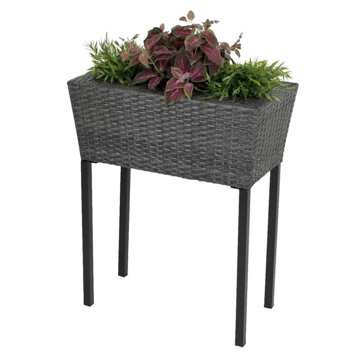 Hochbeet, Rattan-Optik, 2er Set, Pflanzkasten HI-970293-2 Hochbeet, Rattan-Optik, 2er Set, Pflanzkasten HI-970293-2