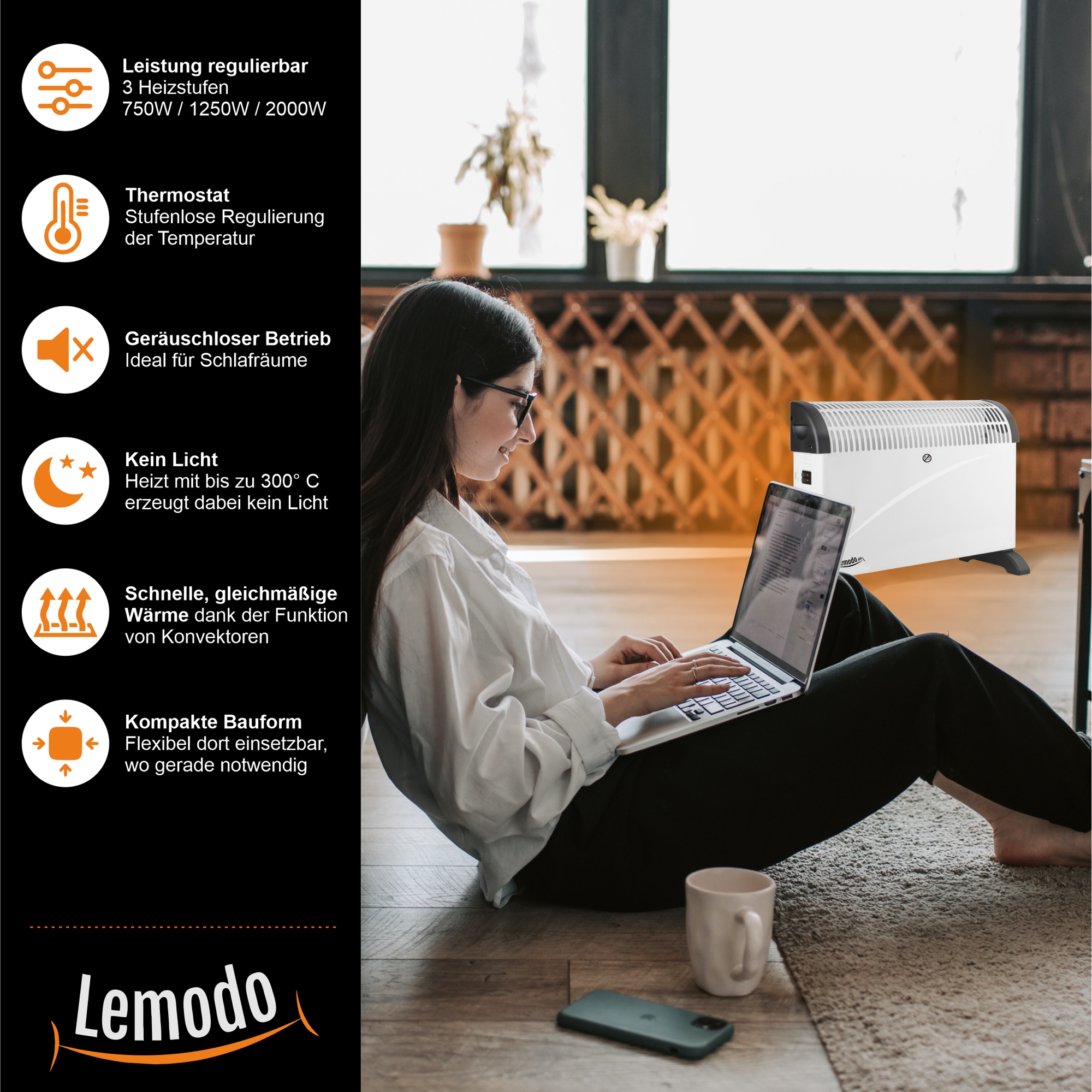 Elektroheizung mit 3 Leistungsstufen, mobiler und effizienter Elektroheizkörper NA131 Elektroheizung mit 3 Leistungsstufen, mobiler und effizienter Elektroheizkörper NA131