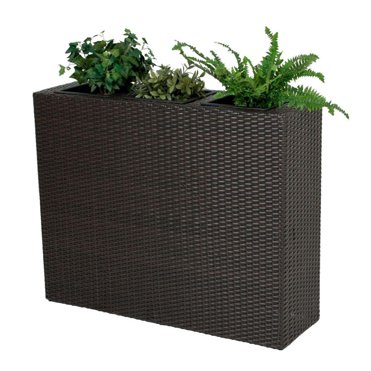 Raumtrenner, Rattan, mit 3 Einsätzen, Raumteiler HI-970289