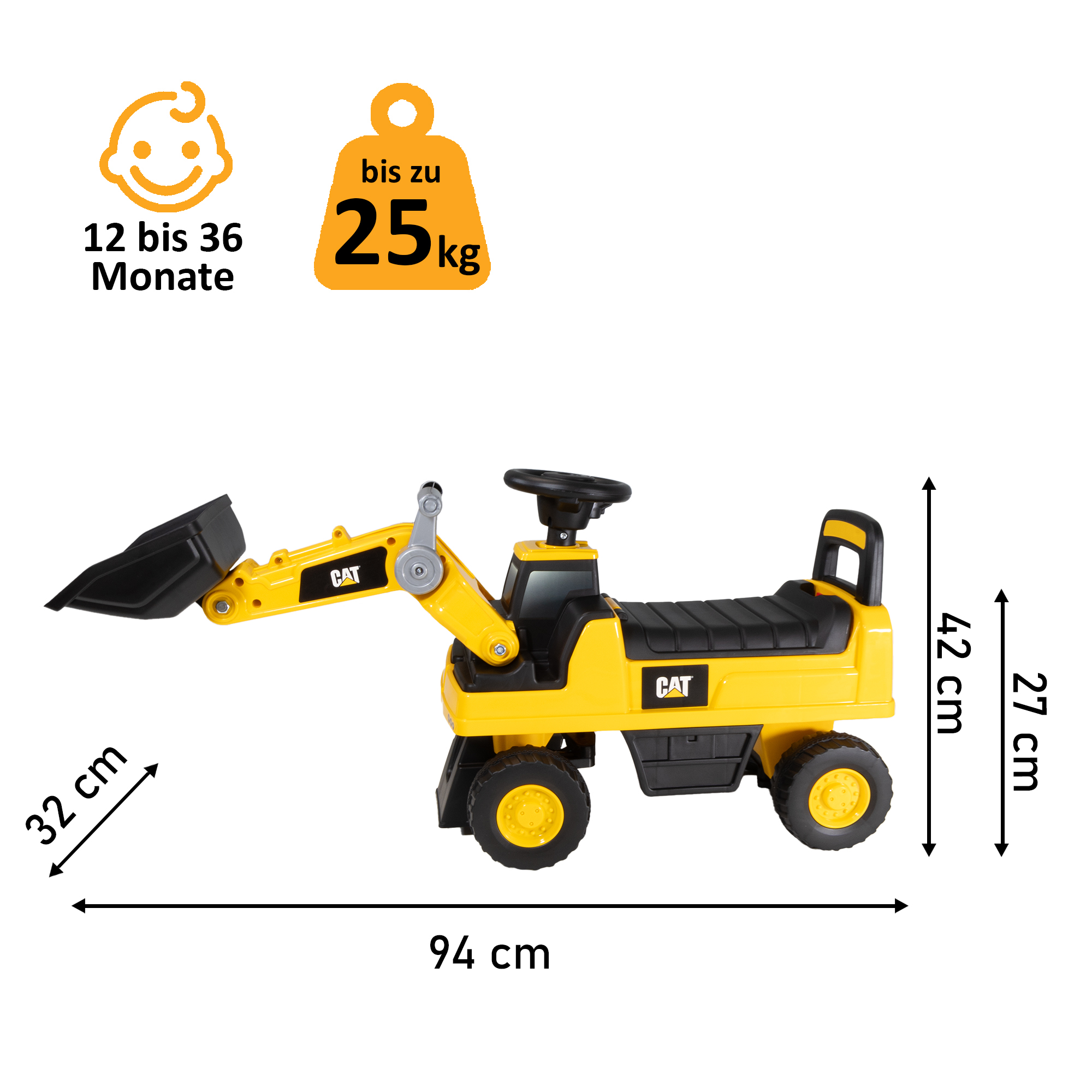 Rutschauto Radlader, Bagger zum draufsitzen, Sitzbagger mit beweglicher Schaufel PT014 Rutschauto Radlader, Bagger zum draufsitzen, Sitzbagger mit beweglicher Schaufel PT014