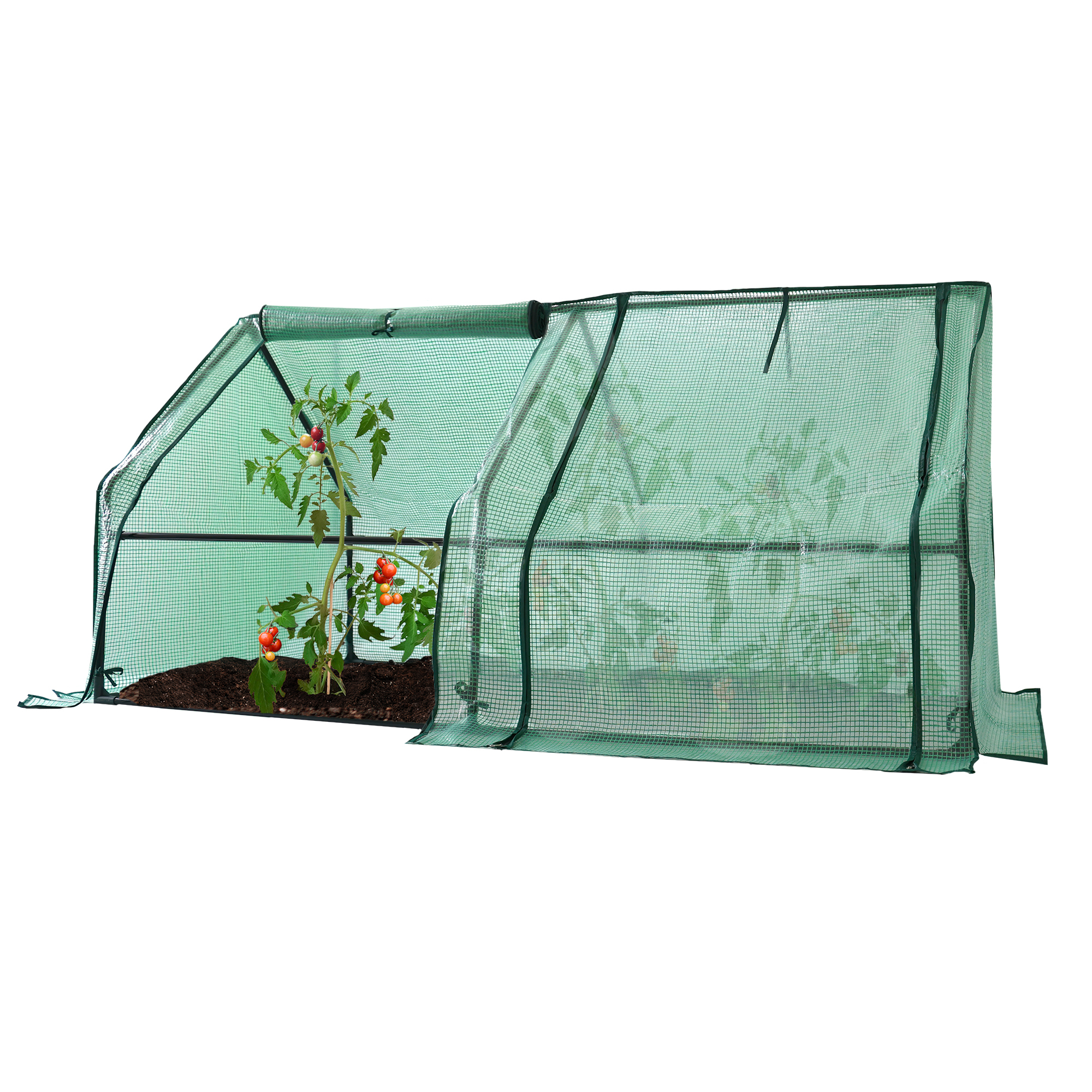 Foliengewächshaus mit 2 Zugriffsfenstern, Tomatenhaus 180 x 90 cm, 90 cm hoch NA177 Foliengewächshaus mit 2 Zugriffsfenstern, Tomatenhaus 180 x 90 cm, 90 cm hoch NA177