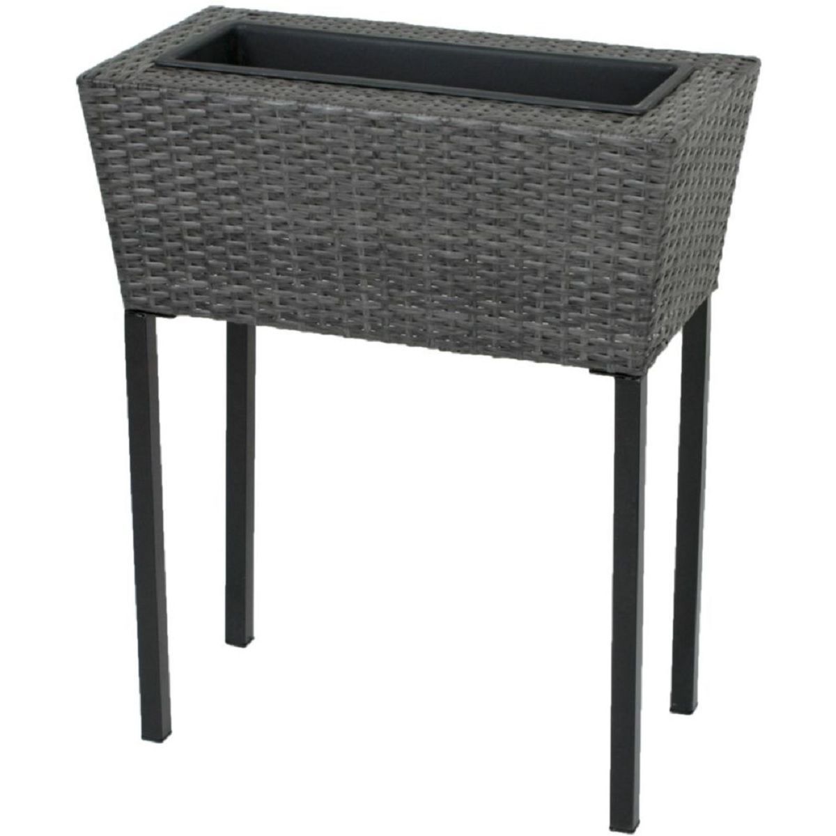 Hochbeet, Rattan-Optik, 2er Set, Pflanzkasten HI-970293-2