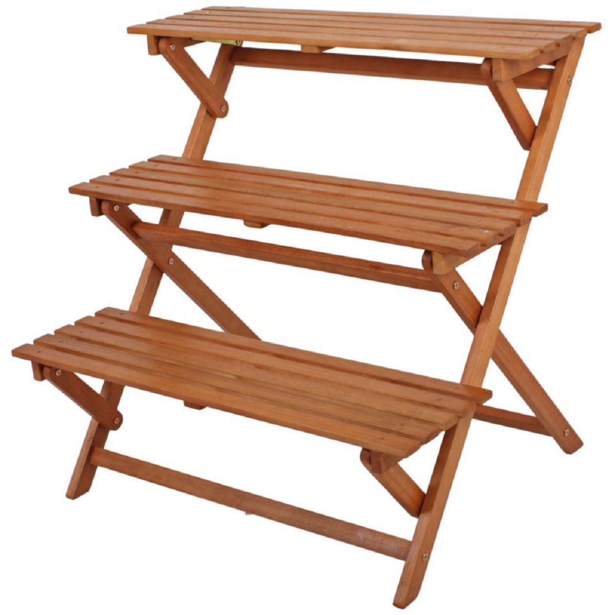 Pflanztreppe CAMBRIA, 3 Etagen, klappbar, Holz, Blumentreppe HI-985163