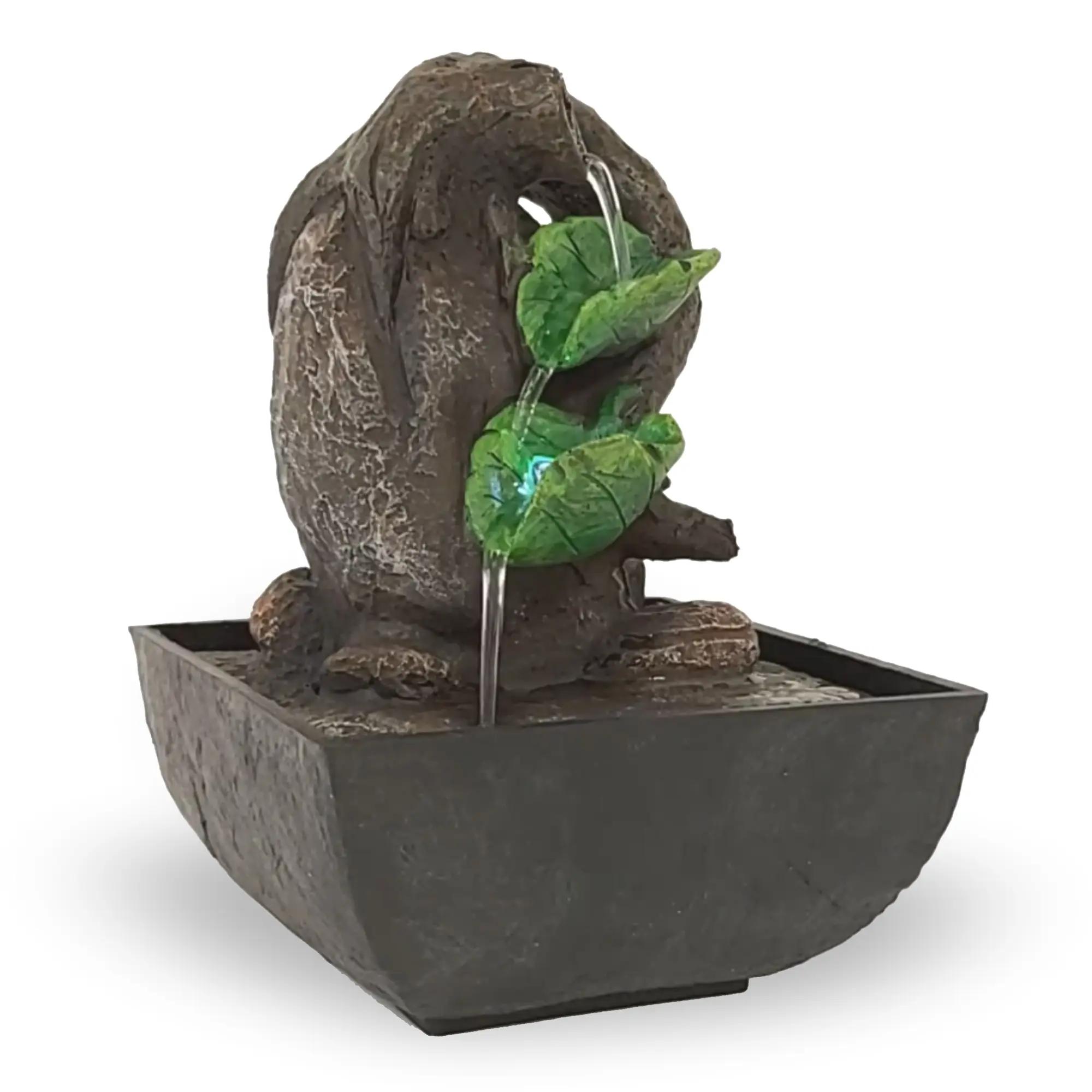 Zimmerbrunnen mit Blattschalen und LED Beleuchtung, Zierbrunnen für die Wohnung NA138 Zimmerbrunnen mit Blattschalen und LED Beleuchtung, Zierbrunnen für die Wohnung NA138