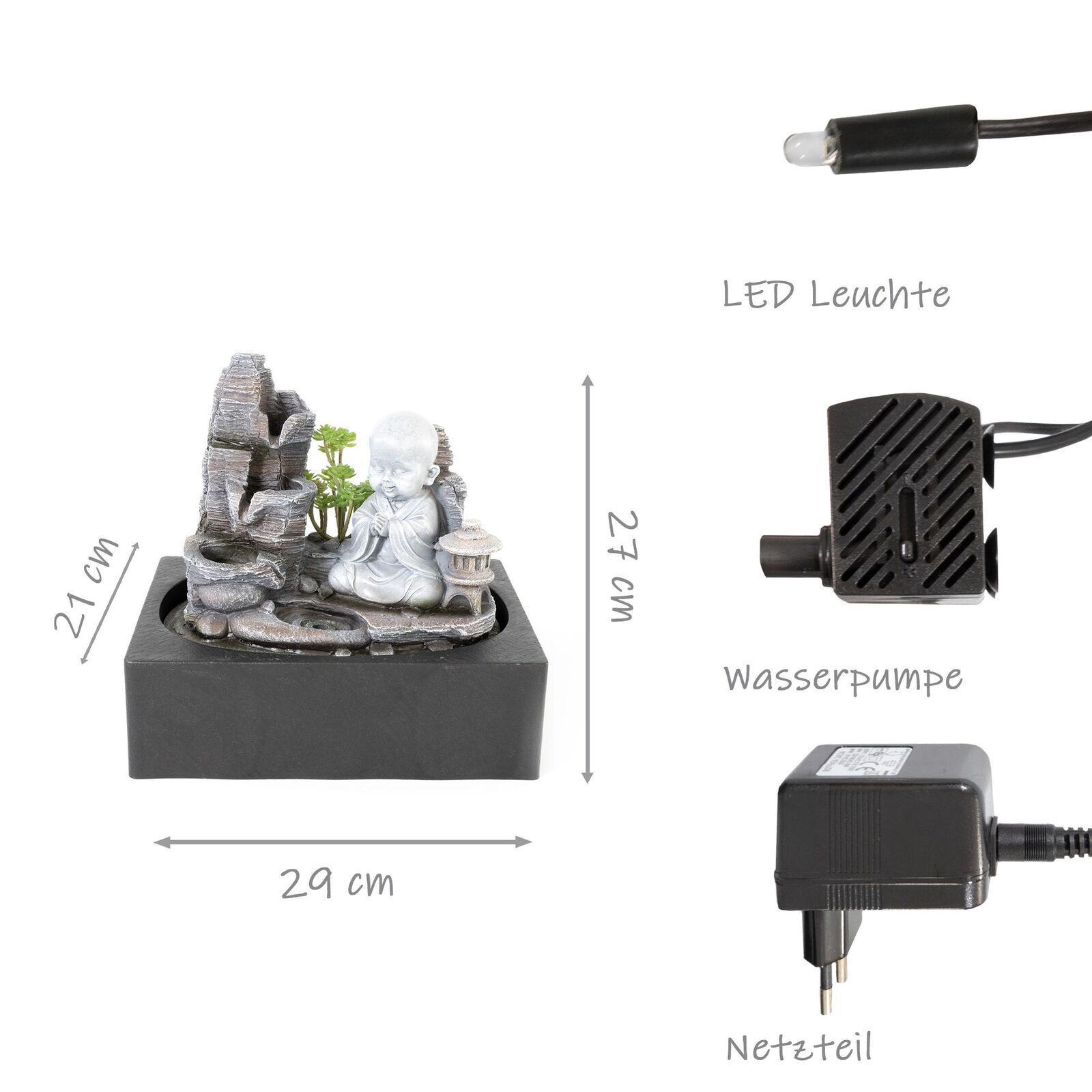 Zimmerbrunnen mit LED-Beleuchtung, Dekobrunnen “Mönch” für die Wohnung NA194 Zimmerbrunnen mit LED-Beleuchtung, Dekobrunnen “Mönch” für die Wohnung NA194