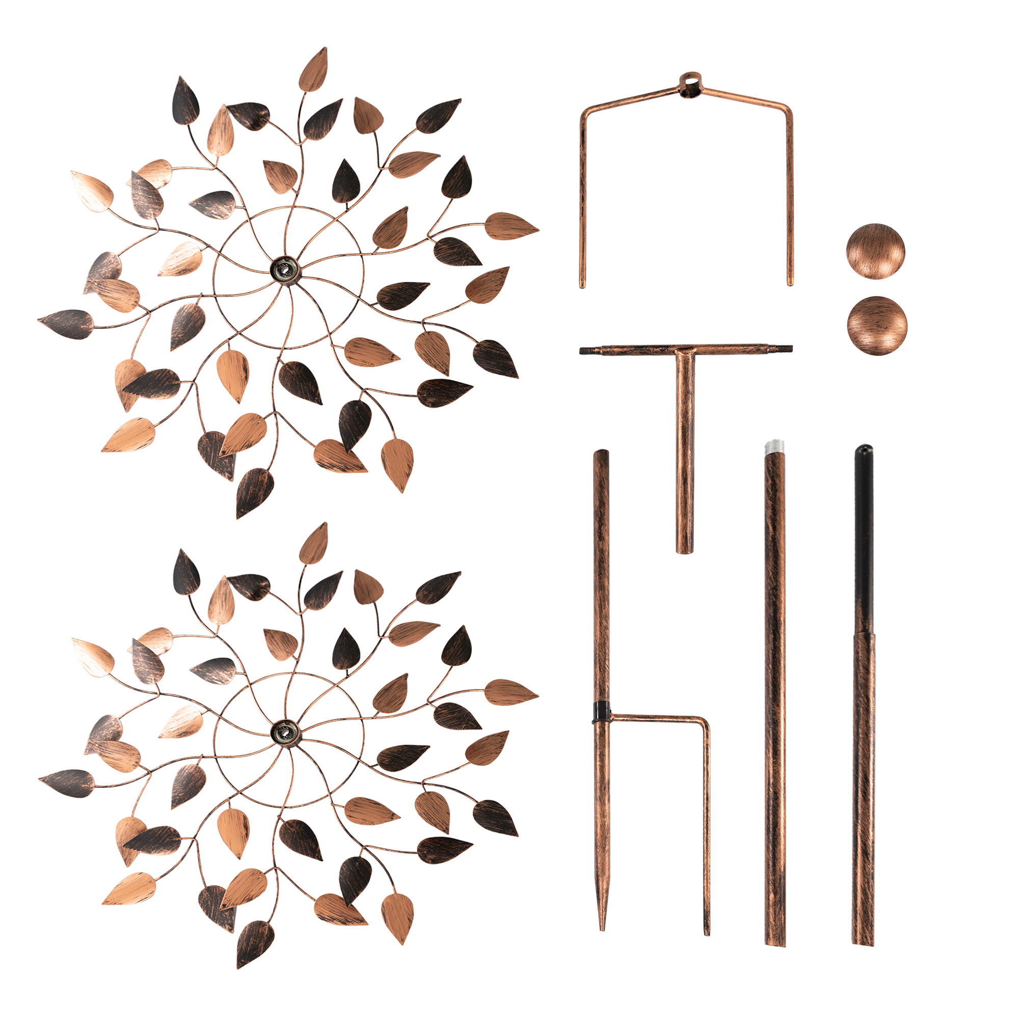 Windrad mit 2 gegenläufigen Rotoren, bronze, Gartendeko, 213 cm hoch NA203 Windrad mit 2 gegenläufigen Rotoren, bronze, Gartendeko, 213 cm hoch NA203