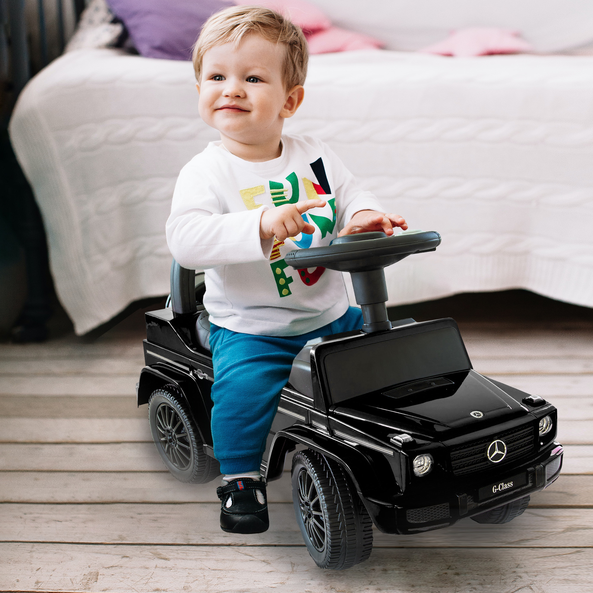 Rutscherauto Mercedes G350d in schwarz, Babyrutscher PT005_S Rutscherauto Mercedes G350d in schwarz, Babyrutscher PT005_S