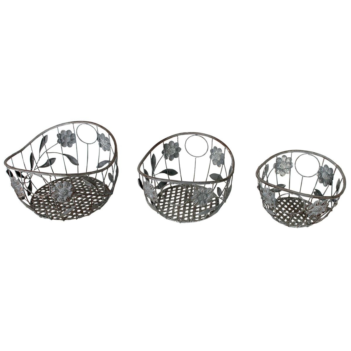 Metallkörbe 3er Set, antiker Korb, Obstkorb, Korbset Dekokorb LEX-MC4326 Metallkörbe 3er Set, antiker Korb, Obstkorb, Korbset Dekokorb LEX-MC4326
