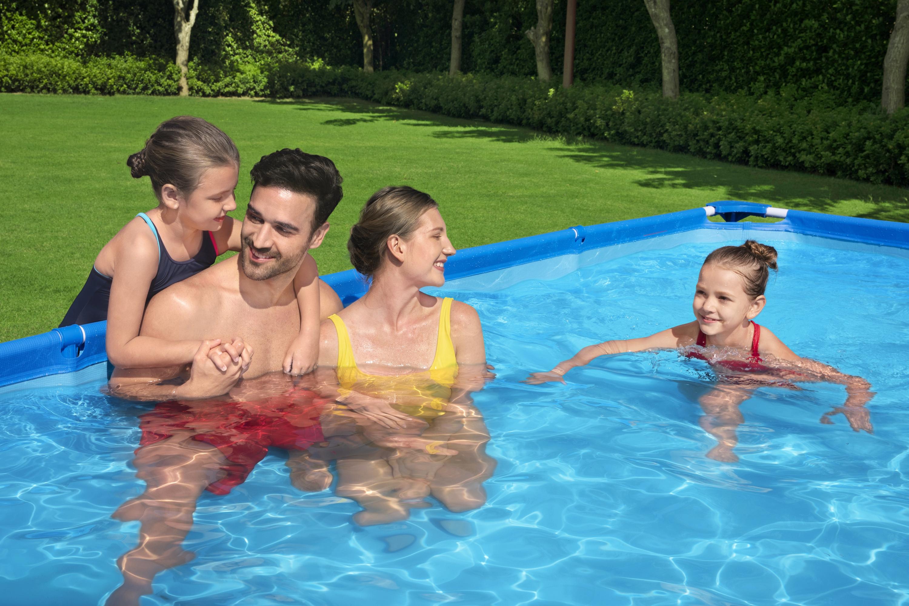 Bestway Steel Pro Frame Pool Set mit Poolpumpe 400 x 211 x 81 cm , dunkelblau, eckig SW:10011.2 Bestway Steel Pro Frame Pool Set mit Poolpumpe 400 x 211 x 81 cm , dunkelblau, eckig SW:10011.2