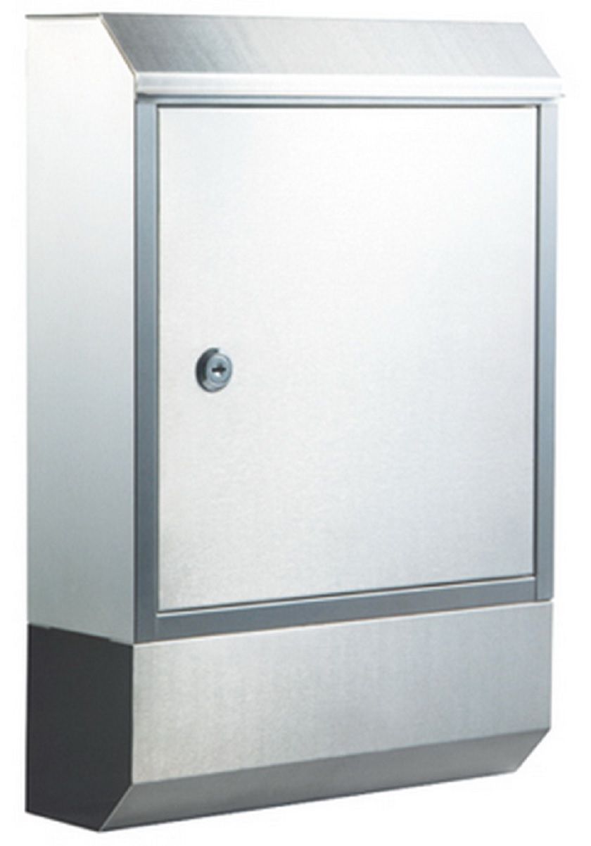 Briefkasten mit Zeitungsrolle, Edelstahl, Postkasten mit Zeitungsfach WE-1801 Briefkasten mit Zeitungsrolle, Edelstahl, Postkasten mit Zeitungsfach WE-1801