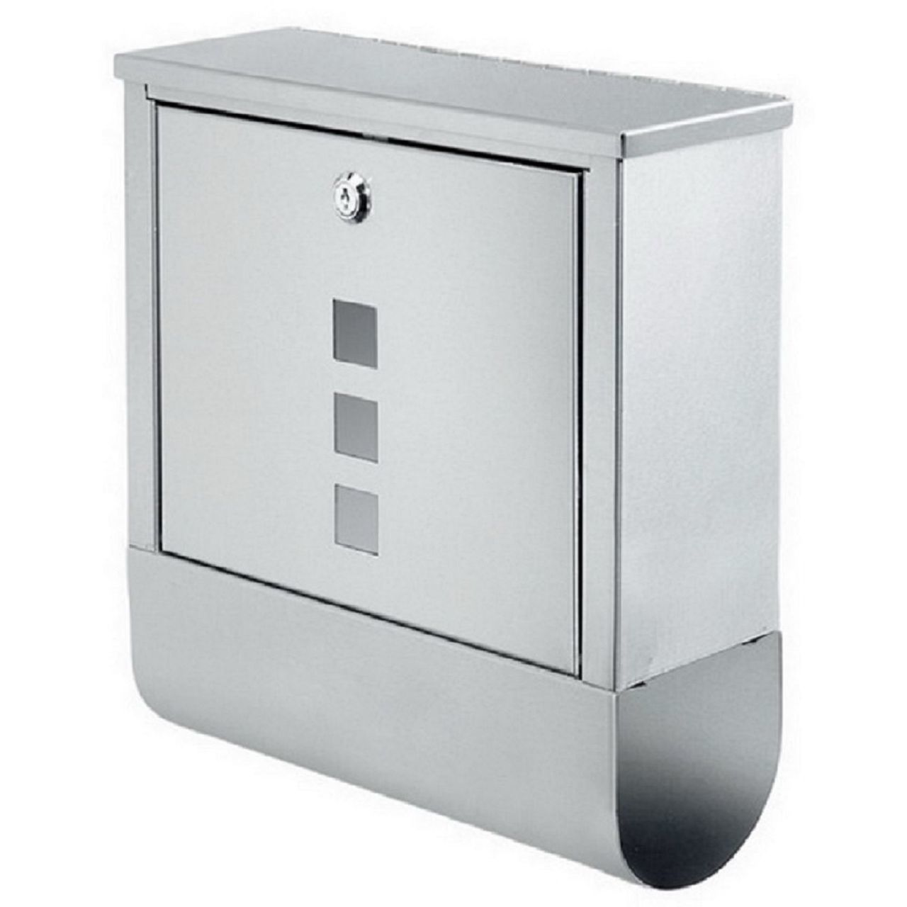 Briefkasten mit Zeitungsfach, Edelstahl, Postkasten mit Zeitungsrolle WE-1885 Briefkasten mit Zeitungsfach, Edelstahl, Postkasten mit Zeitungsrolle WE-1885